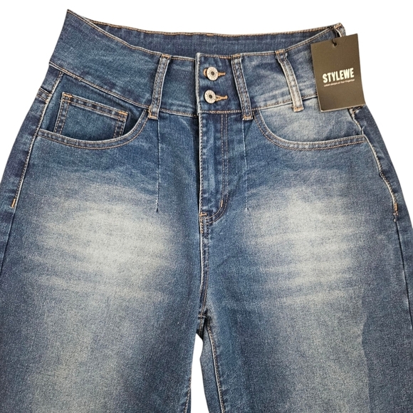 Stylewe Dime Classic Relaxed Denim Barrel Leg High Waist Jeans Medium NWT Skater - Picture 2 of 11